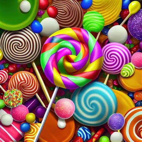 Premium Photo Colorful Lollipops And Candy An Assortment Of Delicious