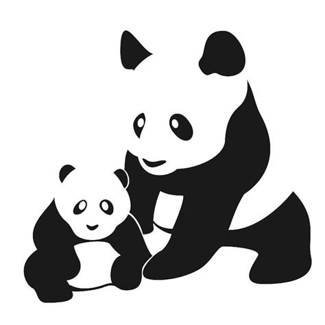 Mom And Baby Panda Cub Vinyl Wall Art Decal For Homes Kids Rooms