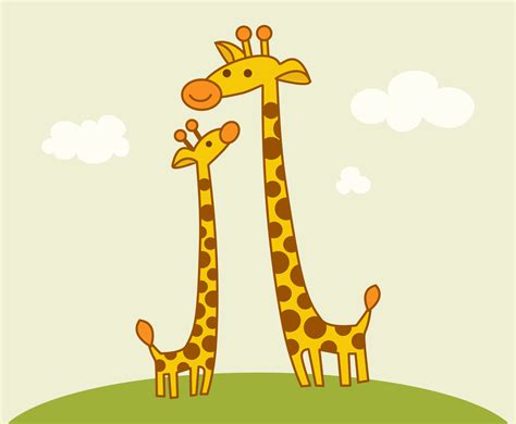 Free Cute Cartoon Giraffes Vector Vector Art And Graphics