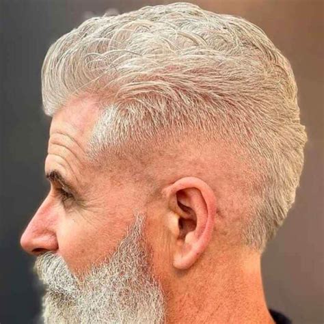 Mens Grey Hair Fade Get A Youthful Silver Look 2023 Bald And Beards