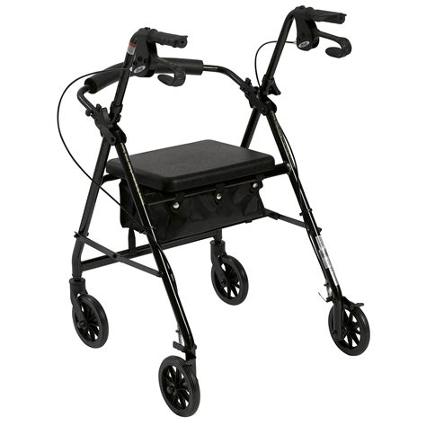 Drive Medical Aluminum Rollator Walker Fold Up And Removable Back
