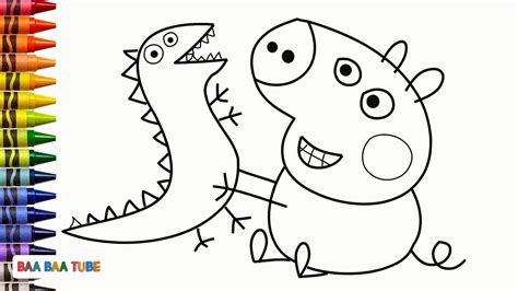 Peppa pig is a british preschool animated television series directed and produced by astley baker davies in association with entertainment one. Draw Baby Alexander and the Dino | Peppa Pig Coloring ...
