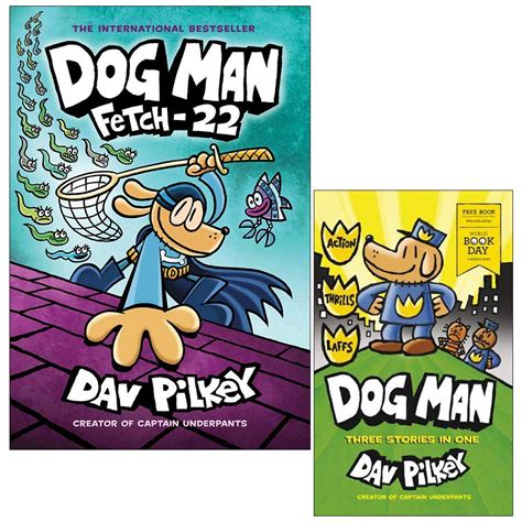 Dog Man 2 Books Collection Set Fetch 22 And Dog Man World Book Day By