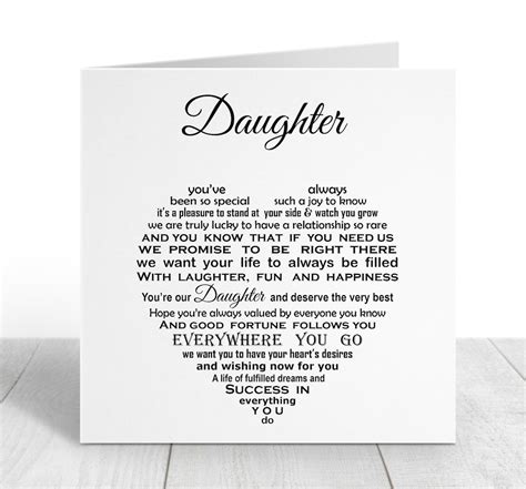 Daughter Birthday Card Unique Daughter Poem Card Mother Etsy Uk