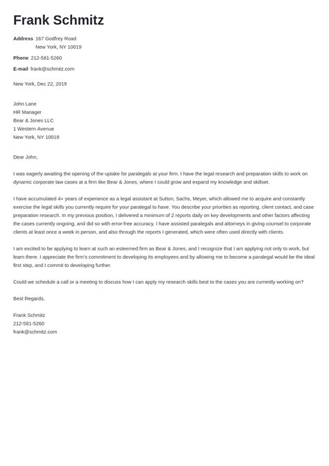 Legal Cover Letter—samples And Tips Also For No Experience How To