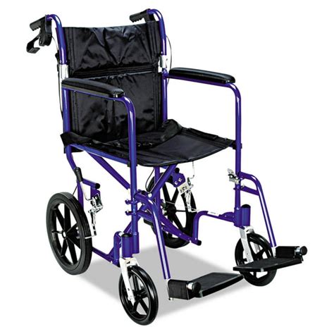 Medline Industries® Excel Deluxe Aluminum Transport Wheelchair 19w X