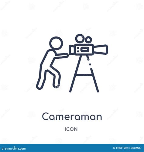 linear cameraman icon from cinema outline collection thin line cameraman vector isolated on
