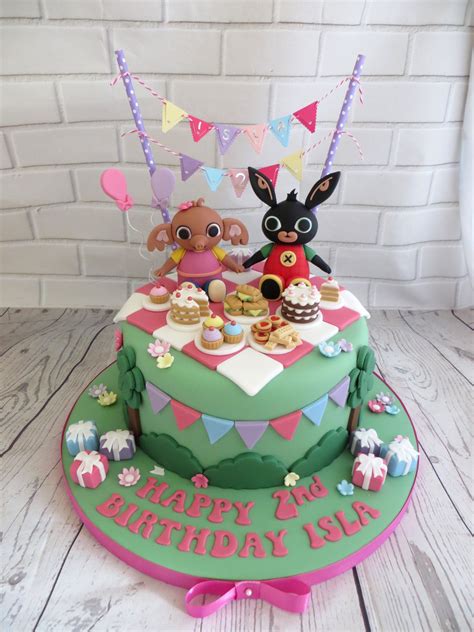 Tortenfiguren Bing Bunny Cake Topper Personalised Name Age Glitter Red