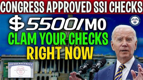 Congress Approved Ssi Checks 5500 For Social Security Ssi Ssdi And Va