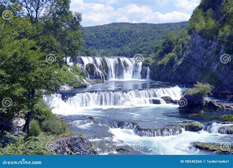 Waterfallstrbacki Buk Stock Photo Image Of Summer Europe 98540266