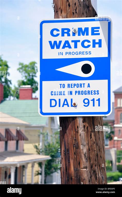 Neighborhood Crime Watch Sign Usa Stock Photo Alamy