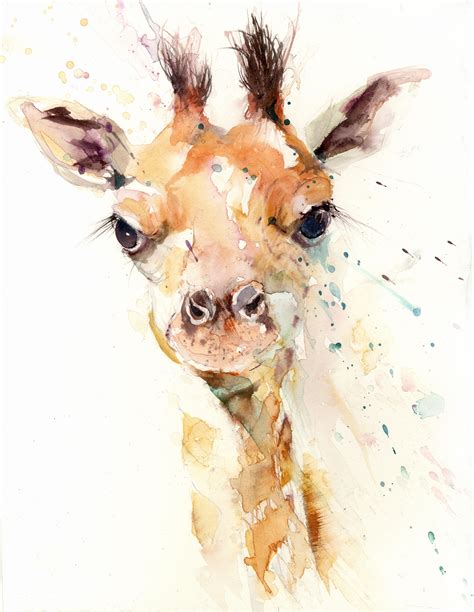 Cute Baby Giraffe Limited Edition Art Print Jen Buckley Art