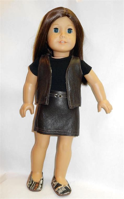 18 Inch Doll Clothes Leather Skirtvest For American Girl Etsy Doll
