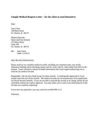 8 Medical Request Letter Templates In Pdf Doc