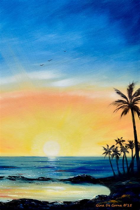 Sometimes I Wonder Vertical Sunset Painting By Gina De Gorna Fine
