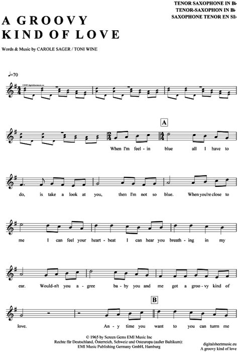 Wie lange brauchen kinder, um die schleife zu lernen? A groovy kind of love (Tenor-Sax) Phil Collins [PDF Noten ...