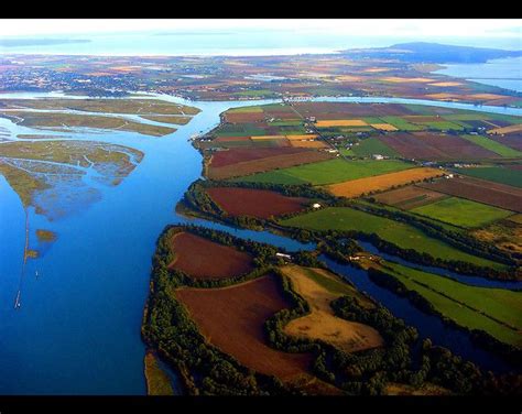 Quilted Fraser River River Delta Aerial View