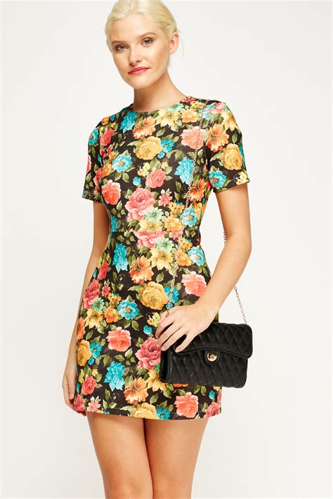 floral mini bodycon dress just 7