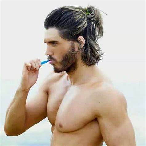 A photo gallery of man ponytail hairstyles. The new man-roll: The half ponytail for men - Hairstyle Man