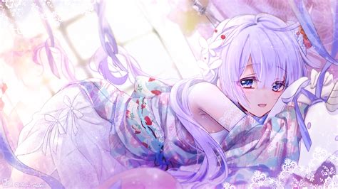 Download 1280x800 Anime Girl Kimono Purple Hair Azur Lane Anime