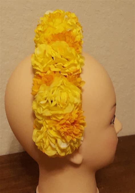 Day Of The Dead Headpiece Marigold Flower Crown Dia De Los Etsy