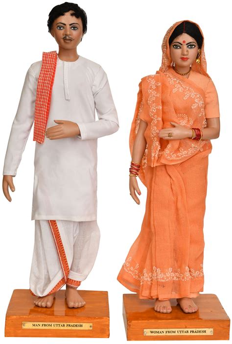 Man And Woman From Uttar Pradesh Exotic India Art Traditional