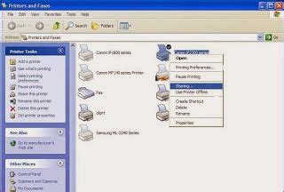 Langkah-Langkah Cara Berbagi Printer di Windows XP