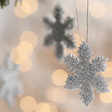 Silver Glittered Snowflake Ornaments Winter Weddings Theme Weddings