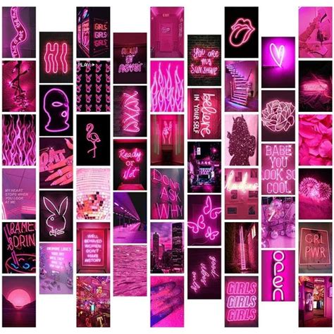 Neon Pink Aesthetic Photo Wall Collage Etsy