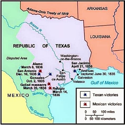 Texas Revolution Map 1836 Secretmuseum