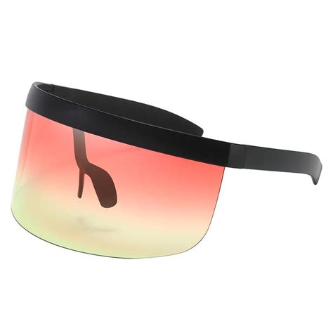 retro oversize visor sunglasses flat top mirrored mono lens shield party eyewear ebay