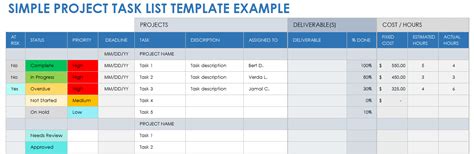 Free Project Task List Templates For Project Management Smartsheet 2022