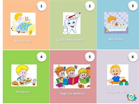 Tabla De Rutinas Diarias Para Nuestros Niños Y Niñas