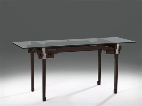 Create a home office with a desk. Custom Modern Glass And Wood Desk by Mark Wilson Furniture ...