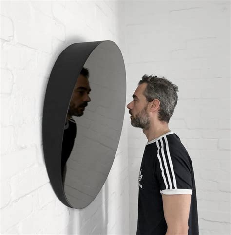Orbis Round Tilted Contemporary Frameless Mirror Customisable Regular