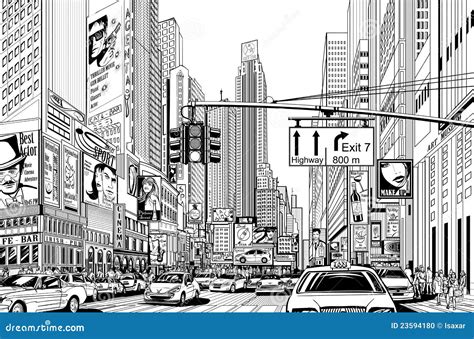 street in new york city stock vector illustration of limousine 23594180