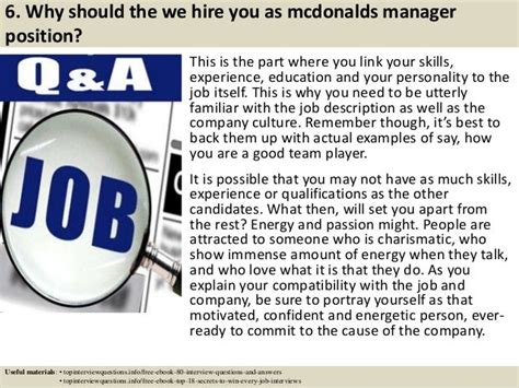 Top 10 Mcdonalds Manager Interview Questions And Answers