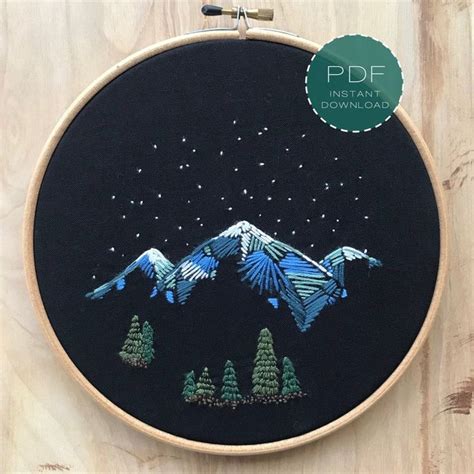 Inside the catalog you can find appliques, patches, fonts, flowers, cartoons, baby embroidery designs and more. NEW Mountain Range Hand Embroidery Pattern PDF Instant ...
