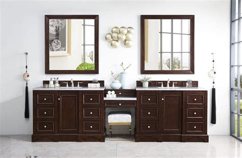 Black bathroom double sink vanity with brass hardware and marble countertop | jdpinteriors we are want to say thanks if you like to share this post to another people via your facebook, pinterest, google plus or twitter account. 118" De Soto Burnished Mahogany Double Sink Bathroom Vanity