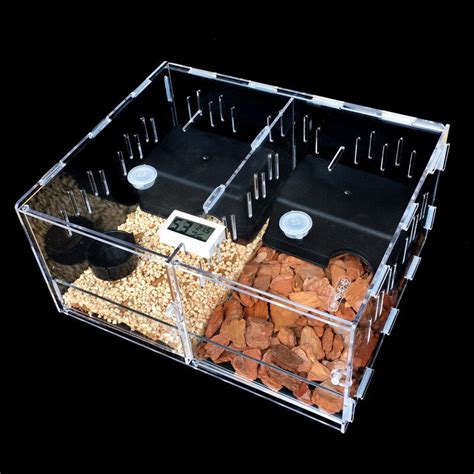 Clear Acrylic Pet Reptiles Tank Terrarium Insect Spiders Lizard Breeding Box House Cage Pet