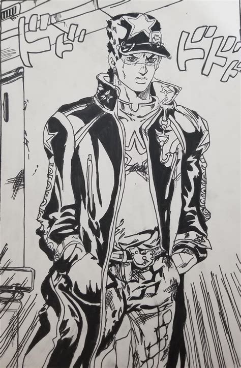 Finished The Part 6 Jotaro Drawing Scrolller