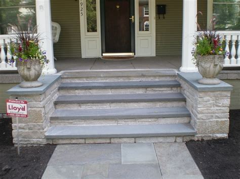 Fond Du Lac And Bluestone Front Steps With Buttresses Front Porch