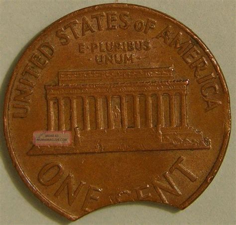 1965 P Lincoln Memorial Penny Clipped Planchet Error Coin Af 730