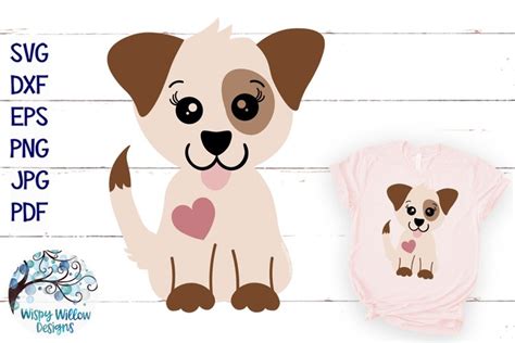 Cute Dog Svg Layered Puppy With Heart Svg Cut File