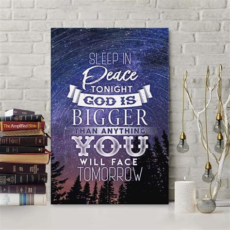 Sleep In Peace Tonight God Is Bigger Than Anything Canvas Wall Art