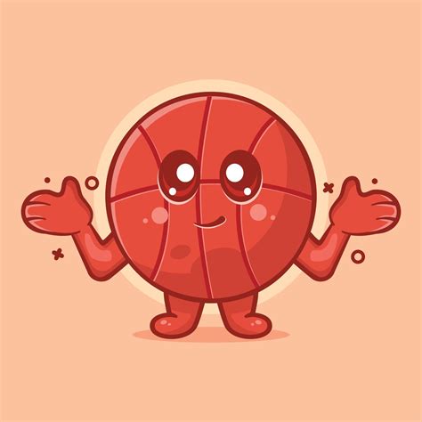 Cute Basketball Ball Character Mascot With Confused Gesture Isolated