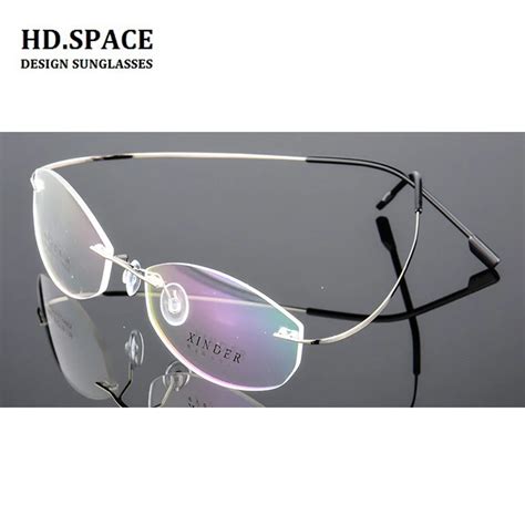 10pcs lot 5 colors ultra light optical glasses memory titanium alloy rimless frame for myopia