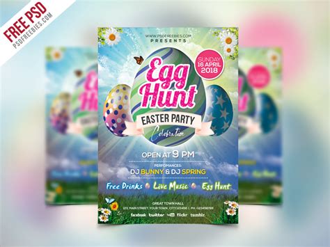 Easter Party Invitation Flyer Template Psd