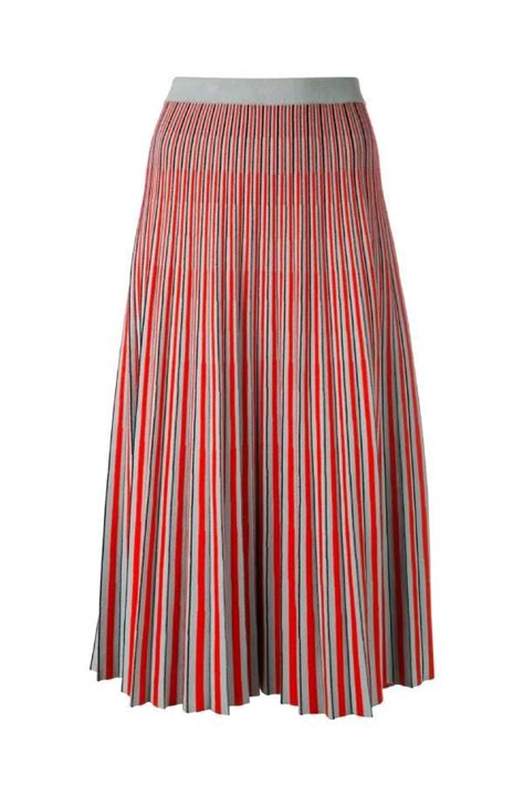 Proenza Schouler Jacquard Knit Pleated Skirt Light Blue Red In 2020