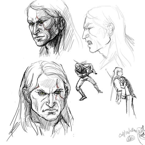 Sketches Of Geralt The Witcher By Babushkayaga On Deviantart